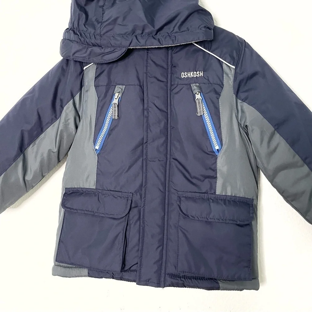 Oshkosh B’gosh quilted insulated snow ski kids full zip hoodie jacket size M